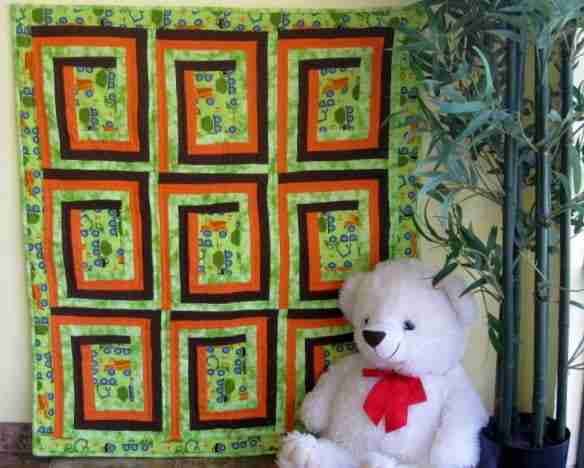 Truck Traffic, handmade baby quilt, truck print