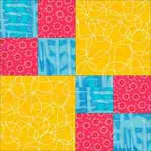 Handmade baby quilt, quilt block