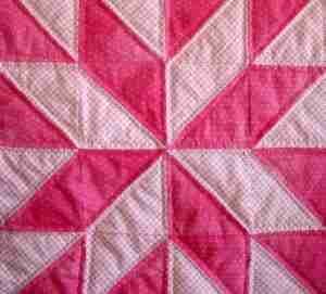 Star Time Pink, handmade baby quilt, pink quilt