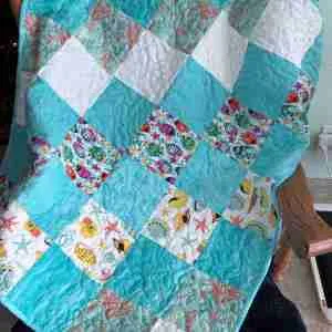 Gone Fishing gender neutral quilt