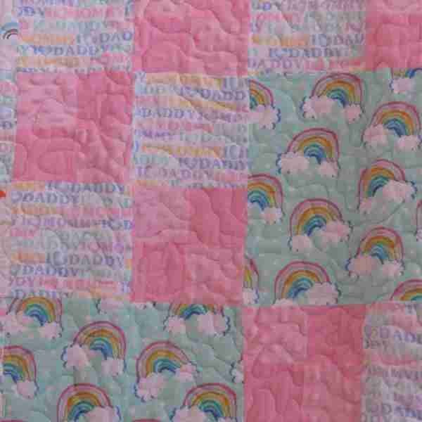 Handmade Baby Girl Rainbow Quilt - Image 4