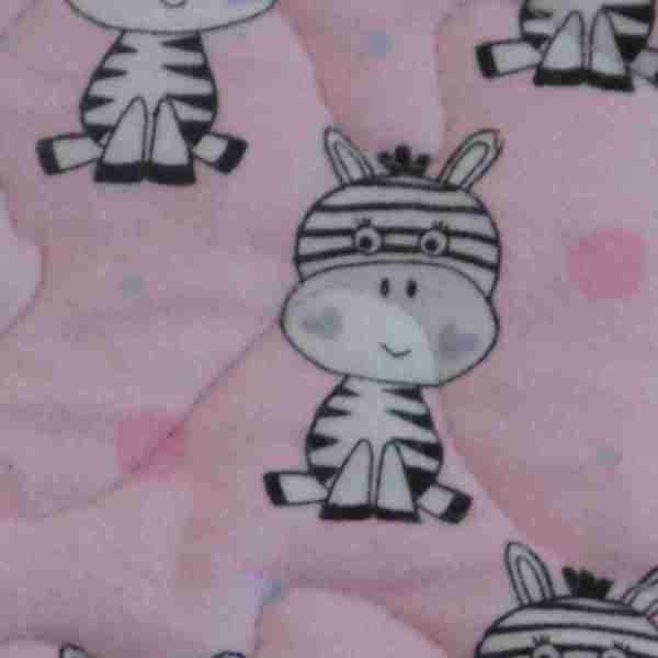 Zebras in  Pink and Gray Baby Quilt - Image 6