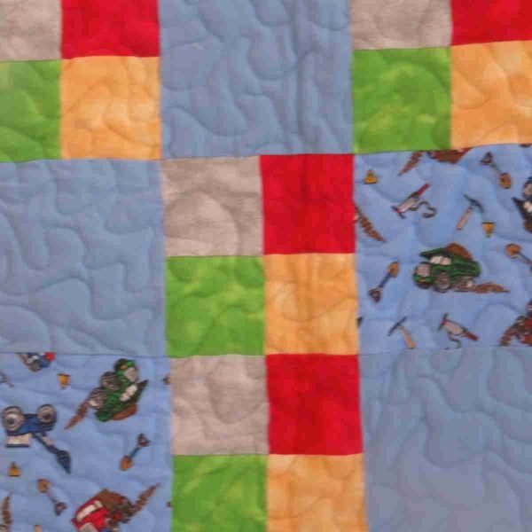 Little Boys and Their Toys Handmade Baby Quilt - Image 4