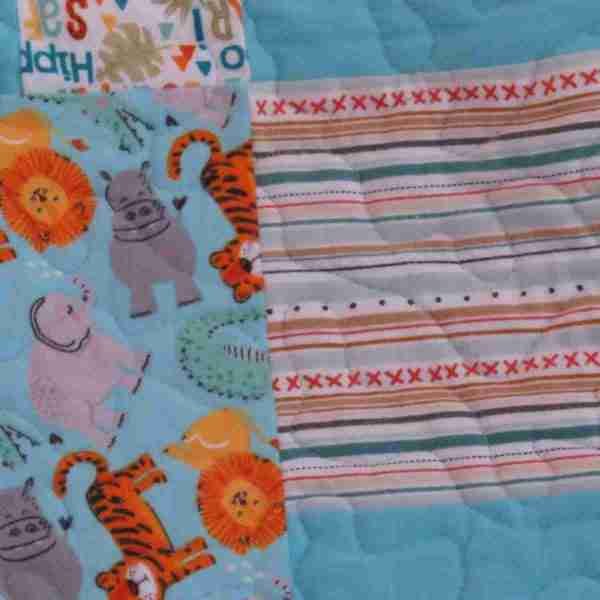 Lions and Tigers and Hippos Baby Quilt - Image 6