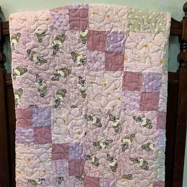 lavender handmade crib quilt