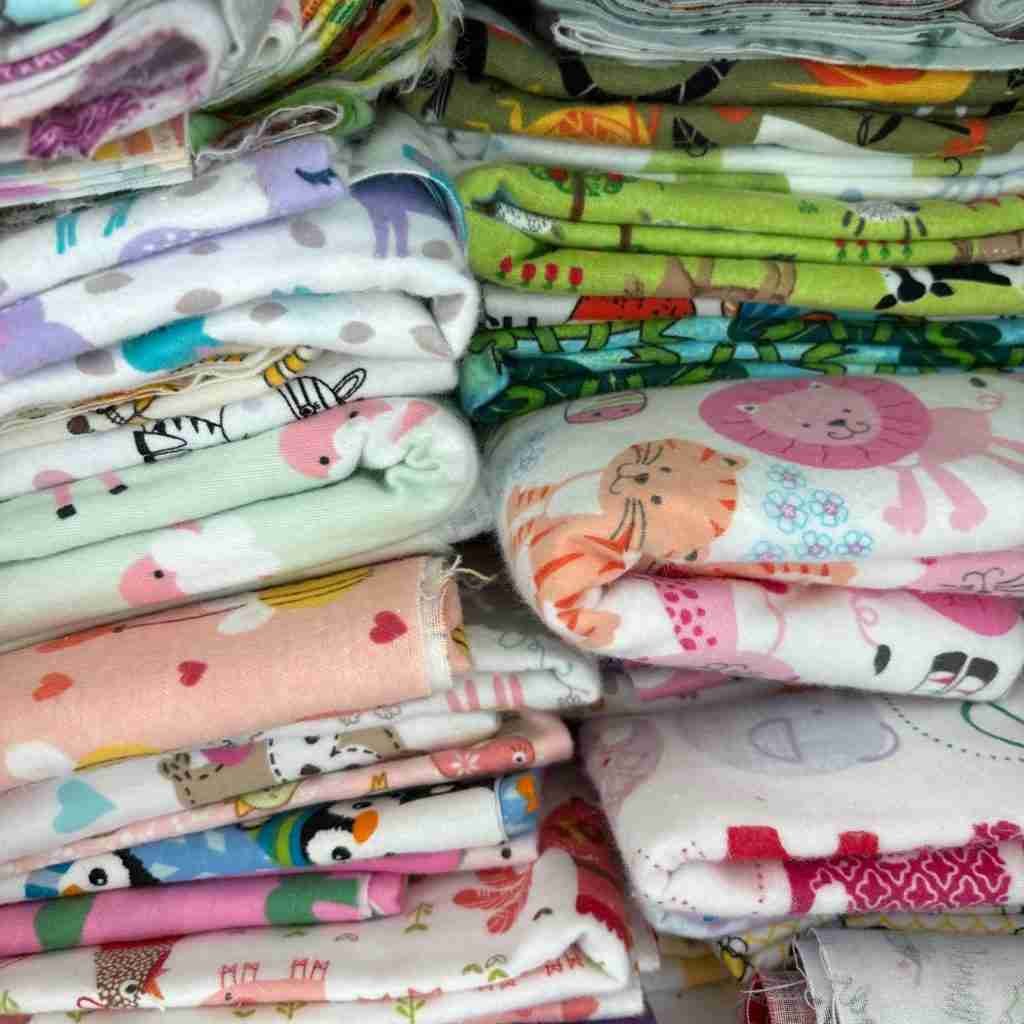 materials for a handmade baby quilt