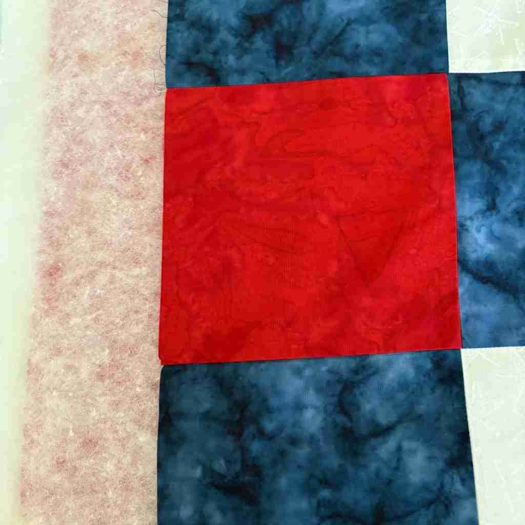 quilt edge with batting and backing