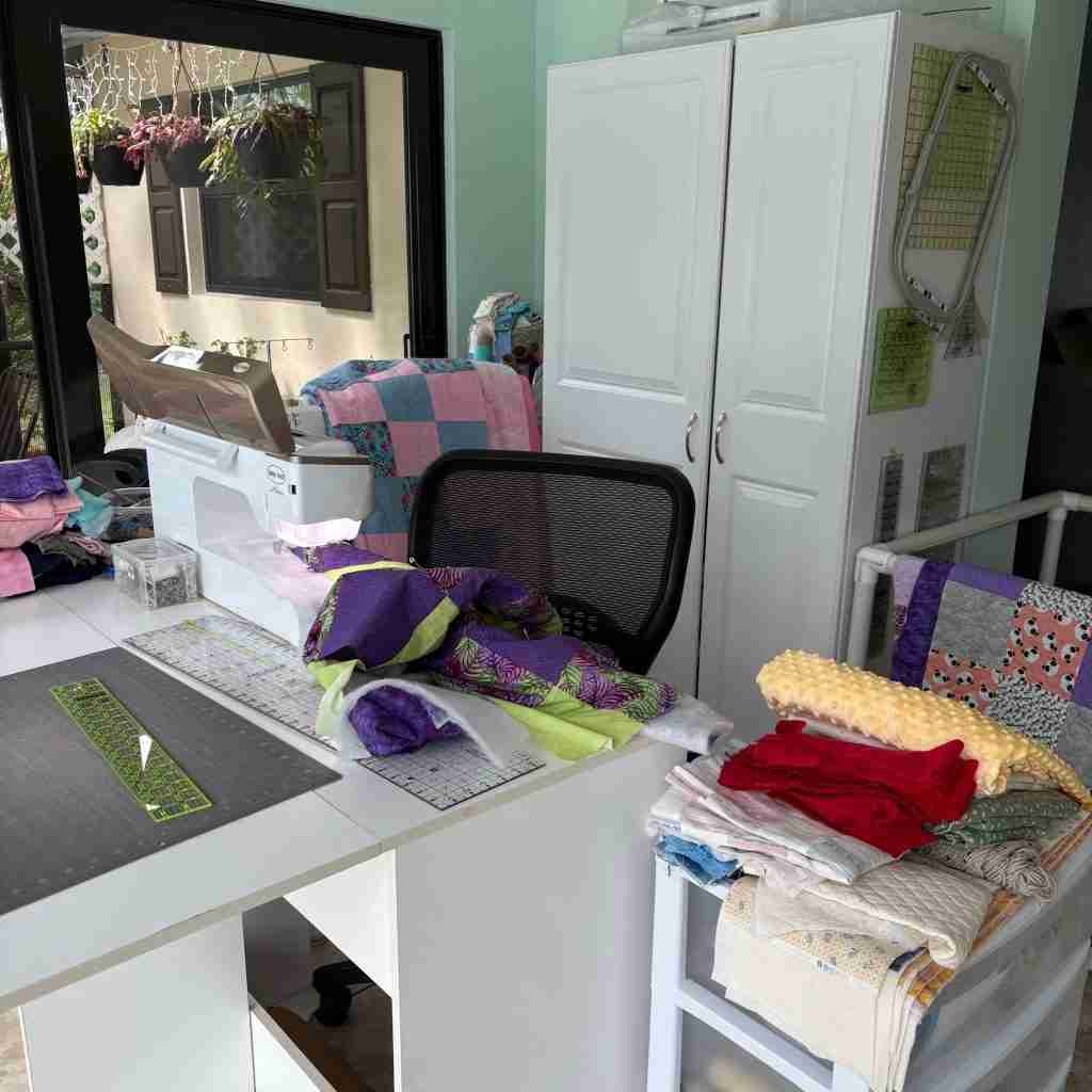 sewing room for handmade baby quilts